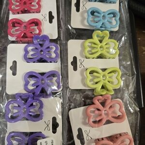 Colorful Bow Hair Clips Set